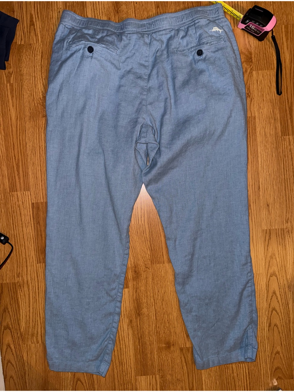 Tommy bahama Light Blue Men's Casual Cotton-Linen Pants XL preppy beach vacay - Picture 8 of 9